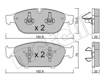 METELLI 2209530 -  Комплект тормозных колодок, дисковый тормоз