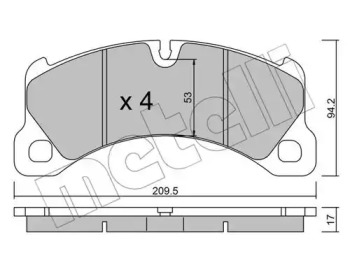 METELLI 2209560 -  Комплект тормозных колодок, дисковый тормоз