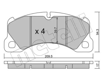METELLI 2209573 -  Комплект тормозных колодок, дисковый тормоз