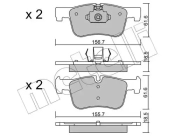 METELLI 2209600 -  Комплект тормозных колодок, дисковый тормоз