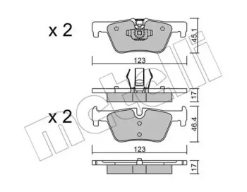 METELLI 2209620 -  Комплект тормозных колодок, дисковый тормоз
