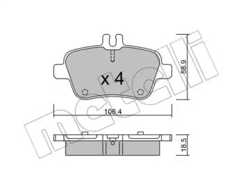 METELLI 2209660 -  Комплект тормозных колодок, дисковый тормоз