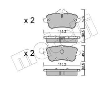 METELLI 2209680 -  Комплект тормозных колодок, дисковый тормоз