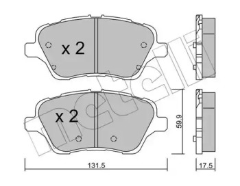 METELLI 2209760 -  Комплект тормозных колодок, дисковый тормоз
