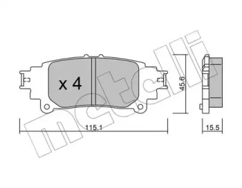 METELLI 2209770 -  Комплект тормозных колодок, дисковый тормоз