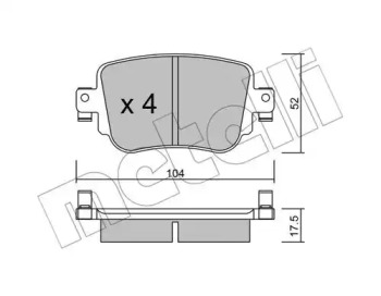 METELLI 2209800 -  Комплект тормозных колодок, дисковый тормоз