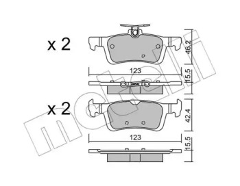 METELLI 2209860 -  Комплект тормозных колодок, дисковый тормоз