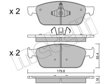 METELLI 2209890 -  Комплект тормозных колодок, дисковый тормоз