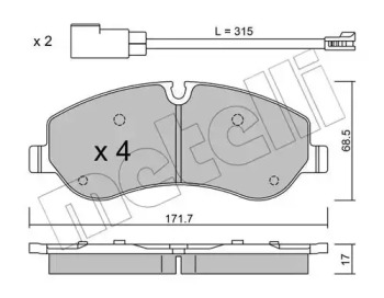 METELLI 2209900 -  Комплект тормозных колодок, дисковый тормоз