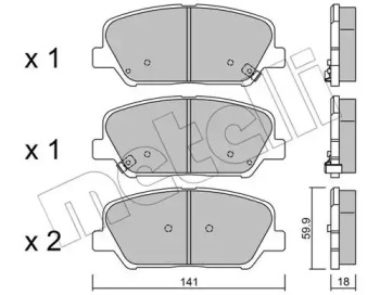 METELLI 2209970 -  Комплект тормозных колодок, дисковый тормоз
