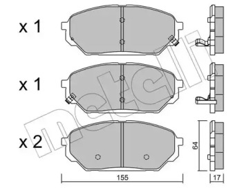 METELLI 2209990 -  Комплект тормозных колодок, дисковый тормоз