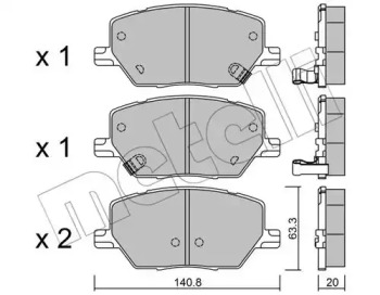 METELLI 2210010 -  Комплект тормозных колодок, дисковый тормоз