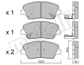 METELLI 2210260 -  Комплект тормозных колодок, дисковый тормоз