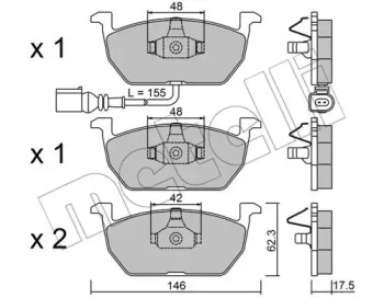 METELLI 2210280 -  Комплект тормозных колодок, дисковый тормоз