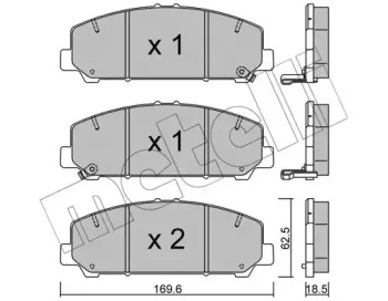 METELLI 2210460 -  Комплект тормозных колодок, дисковый тормоз