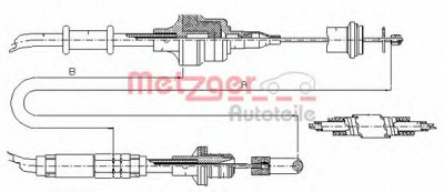 METZGER 103750 -  Трос, управление сцеплением