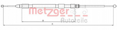 METZGER 104158 -  Трос, стояночная тормозная система