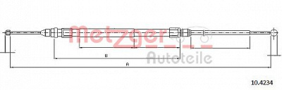 METZGER 104234 -  Трос, стояночная тормозная система