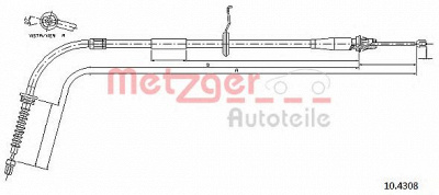 METZGER 104308 -  Трос, стояночная тормозная система