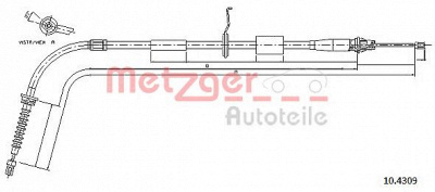 METZGER 104309 -  Трос, стояночная тормозная система