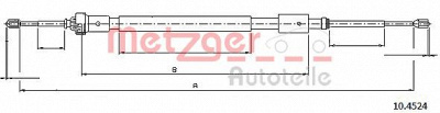 METZGER 104524 -  Трос, стояночная тормозная система