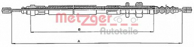METZGER 104683 -  Трос, стояночная тормозная система