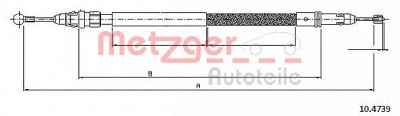 METZGER 104739 -  Трос, стояночная тормозная система