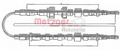 METZGER 10535 -  Трос, стояночная тормозная система
