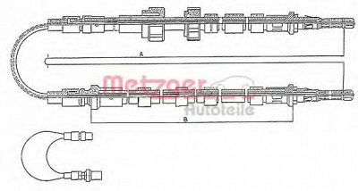 METZGER 105352 -  Трос, стояночная тормозная система