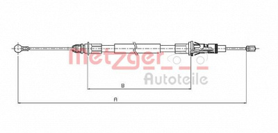 METZGER 106854 -  Трос, стояночная тормозная система