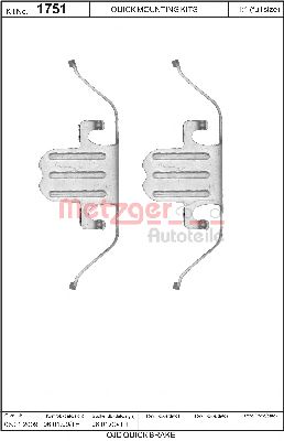 METZGER 1091751 -  Комплектующие, колодки дискового тормоза