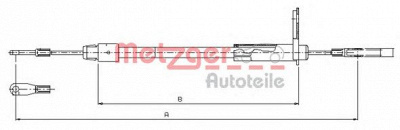 METZGER 109325 -  Трос, стояночная тормозная система