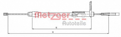 METZGER 109434 -  Трос, стояночная тормозная система
