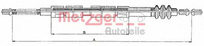 METZGER 109847 -  Трос, стояночная тормозная система