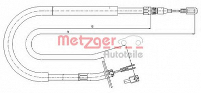 METZGER 109880 -  Трос, стояночная тормозная система