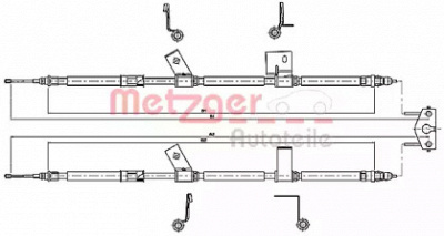METZGER 115780 -  Трос, стояночная тормозная система