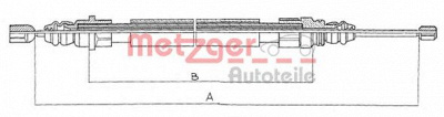 METZGER 11609 -  Трос, стояночная тормозная система