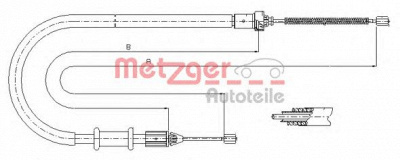 METZGER 116676 -  Трос, стояночная тормозная система
