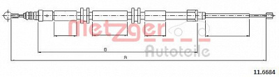 METZGER 116684 -  Трос, стояночная тормозная система