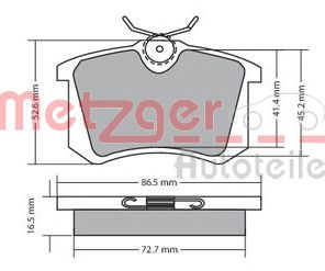 METZGER 1170001 -  Комплект тормозных колодок, дисковый тормоз