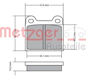 METZGER 1170003 -  Комплект тормозных колодок, дисковый тормоз