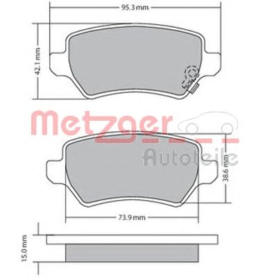 METZGER 1170004 -  Комплект тормозных колодок, дисковый тормоз