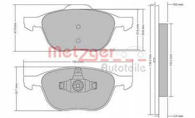 METZGER 1170008 -  Комплект тормозных колодок, дисковый тормоз