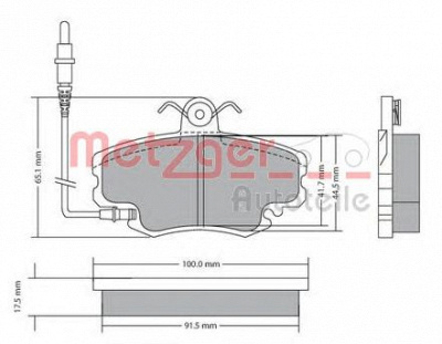 METZGER 1170009 -  Комплект тормозных колодок, дисковый тормоз