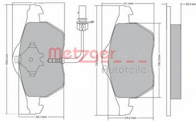 METZGER 1170020 -  Комплект тормозных колодок, дисковый тормоз