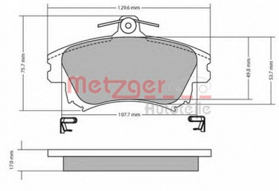 METZGER 1170032 -  Комплект тормозных колодок, дисковый тормоз