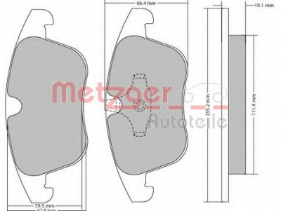 METZGER 1170035 -  Комплект тормозных колодок, дисковый тормоз