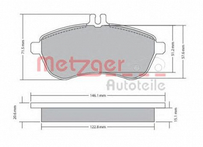 METZGER 1170046 -  Комплект тормозных колодок, дисковый тормоз