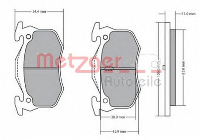 METZGER 1170050 -  Комплект тормозных колодок, дисковый тормоз
