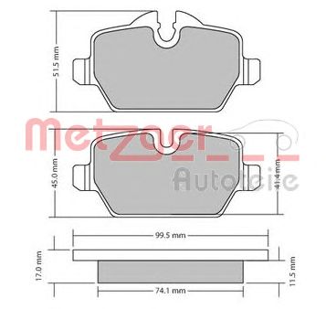 METZGER 1170052 -  Комплект тормозных колодок, дисковый тормоз